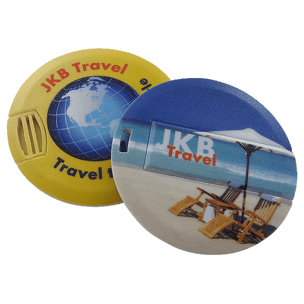 USB Karten Rund mit Logo bedruckt USB Karten Rund mit Logo bedruckt